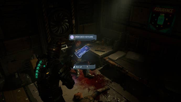 Isaac collects the Crew Deck Keycard in Dead Space