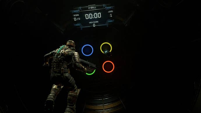 Isaac collects a power cell from the Zero G Gym in Dead Space