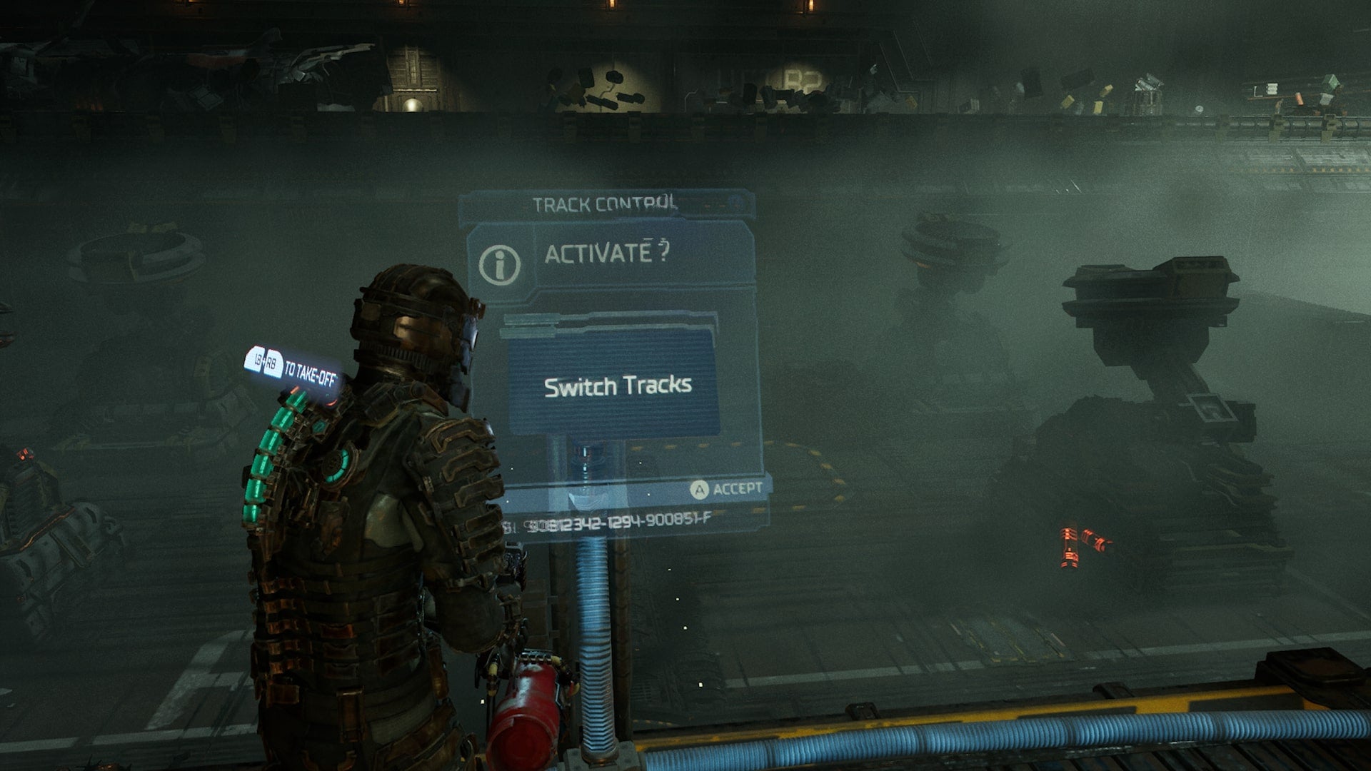 Isaac switches the cargo tracks in Dead Space - 8