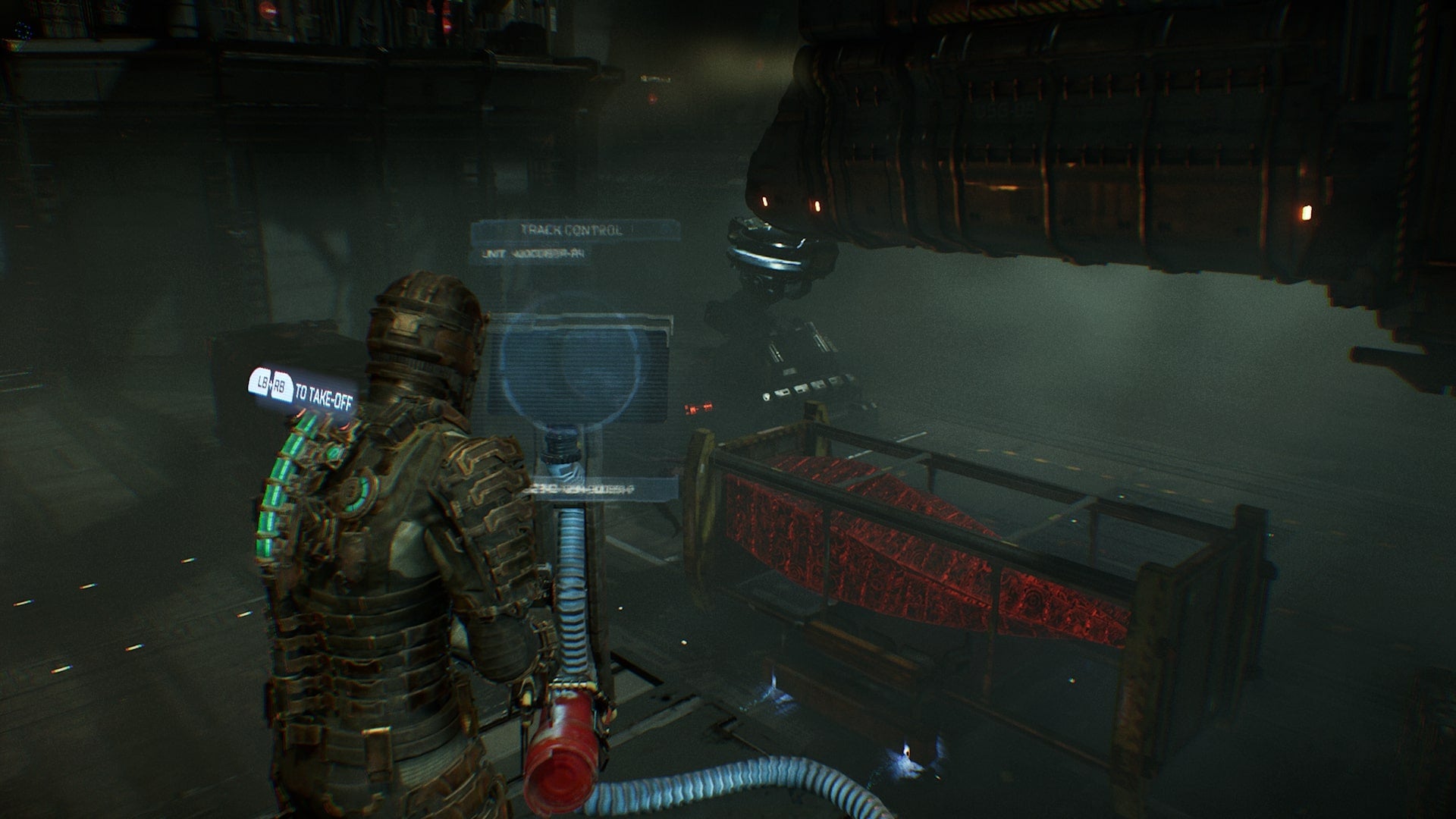 Isaac switches the cargo tracks in Dead Space - 9