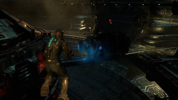Isaac reconnects chasms to the Centrifuge using Kinesis and Stasis in Dead Space