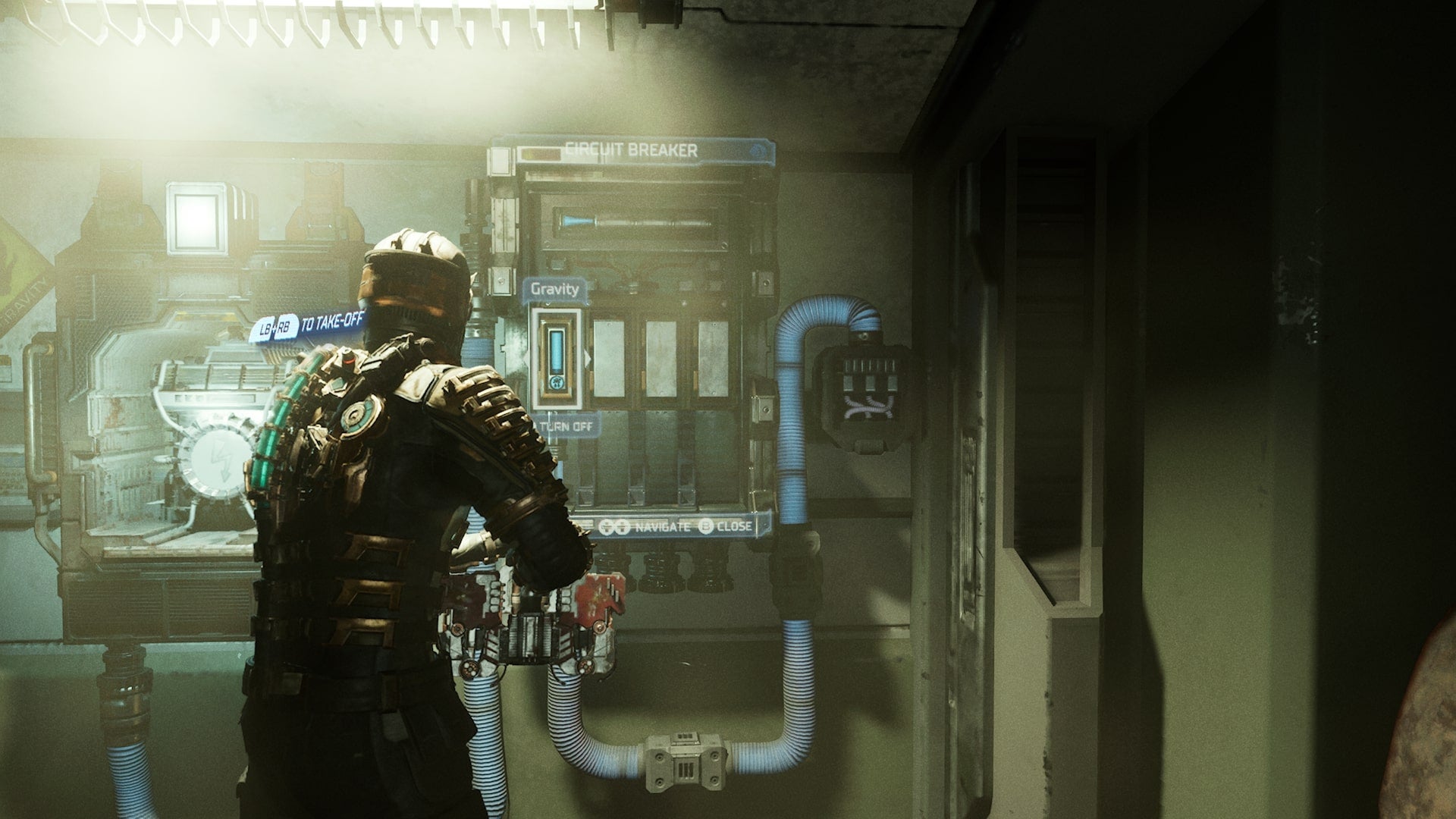 Isaac turns off gravity using a circuit breaker in Dead Space - 16
