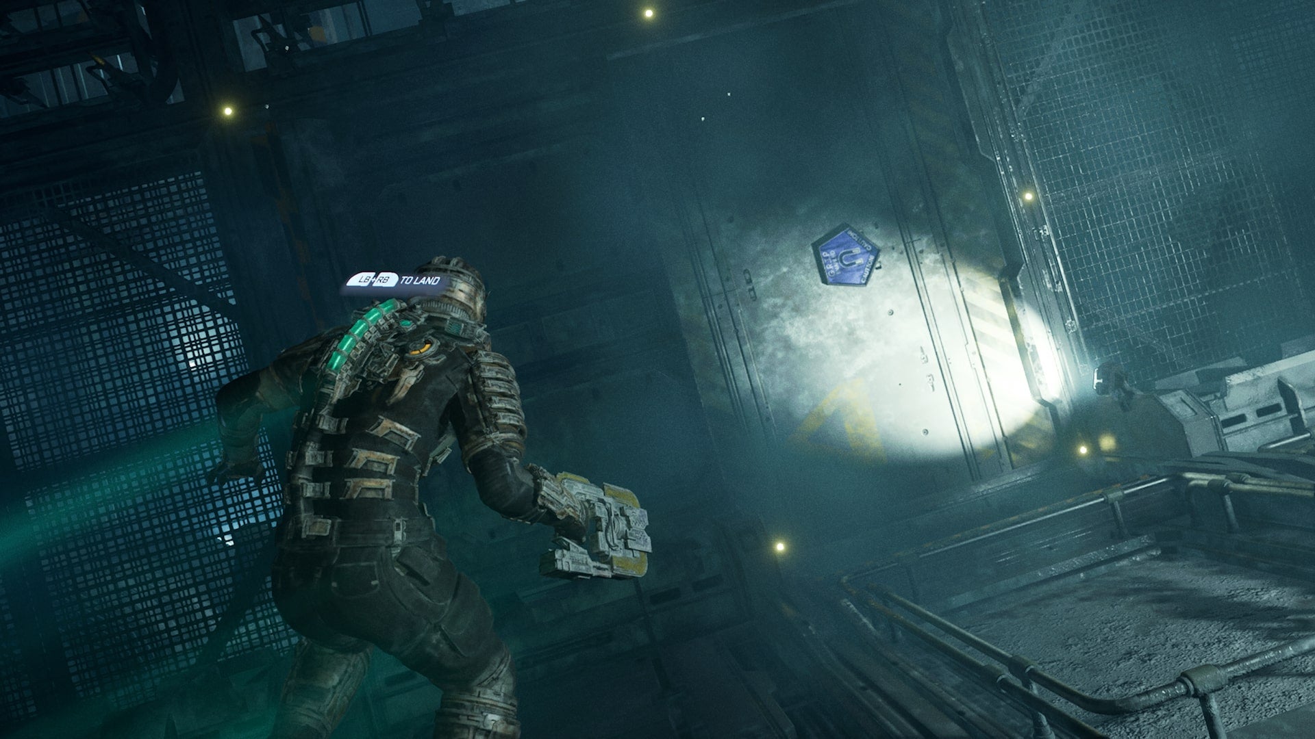 Isaac looks on at a platform in zero gravity that requires Kinesis to move