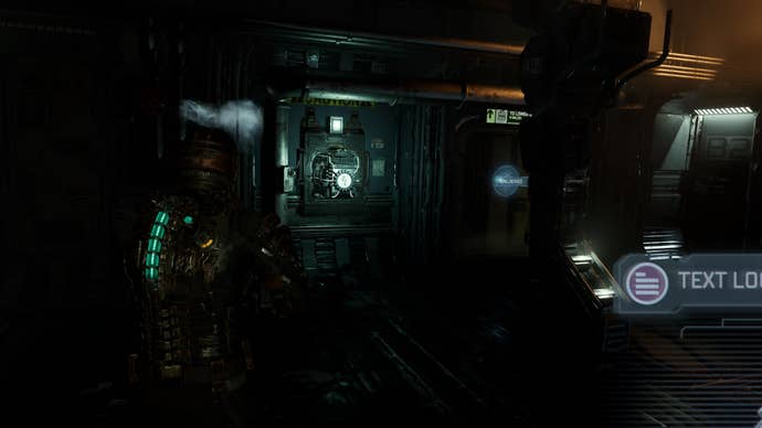 Isaac places a power cell by an elevator in Dead Space