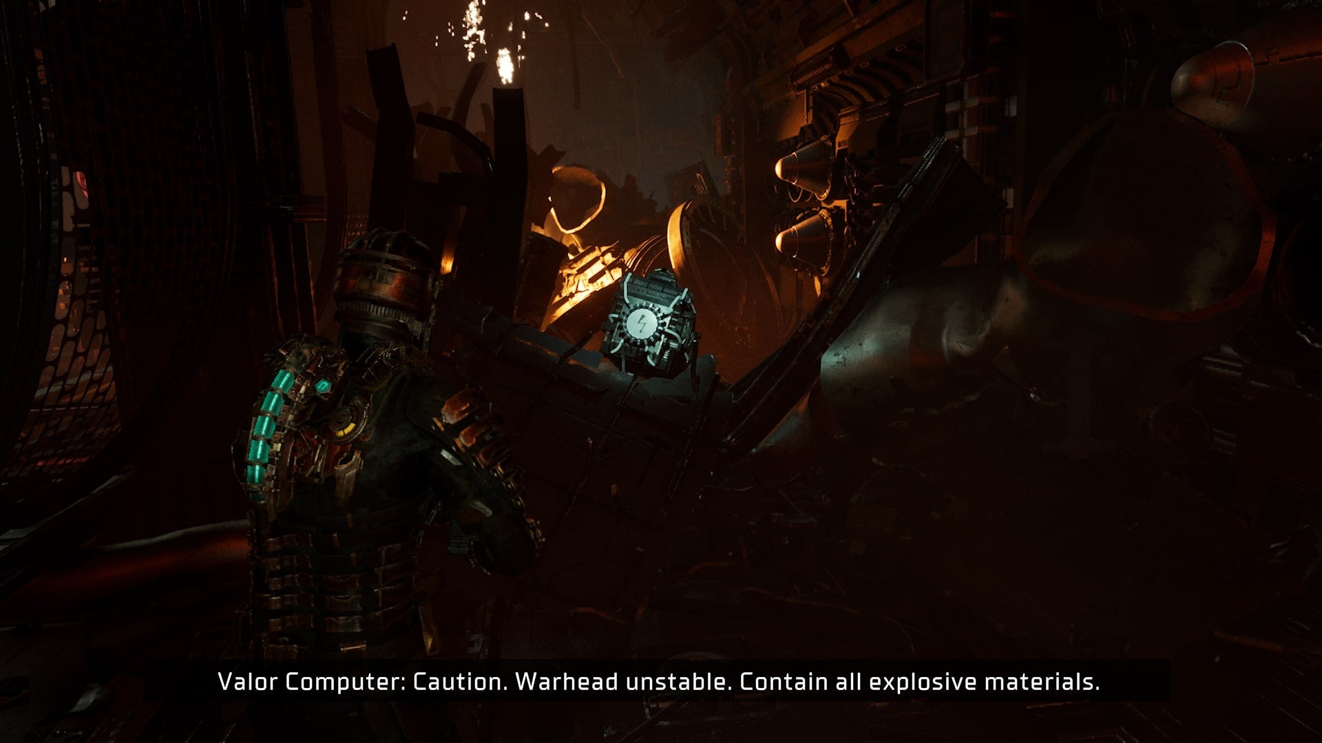 Isaac finds the power cell to dispose of the warhead with in Dead Space