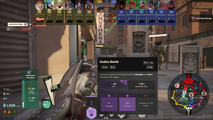 A demonstration of Deadlock’s messy AI, with loads of info boxes and tooltips filling the screen.