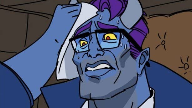 Deadlock cartoon showing a character sweating as they debate turning a cheater into a frog