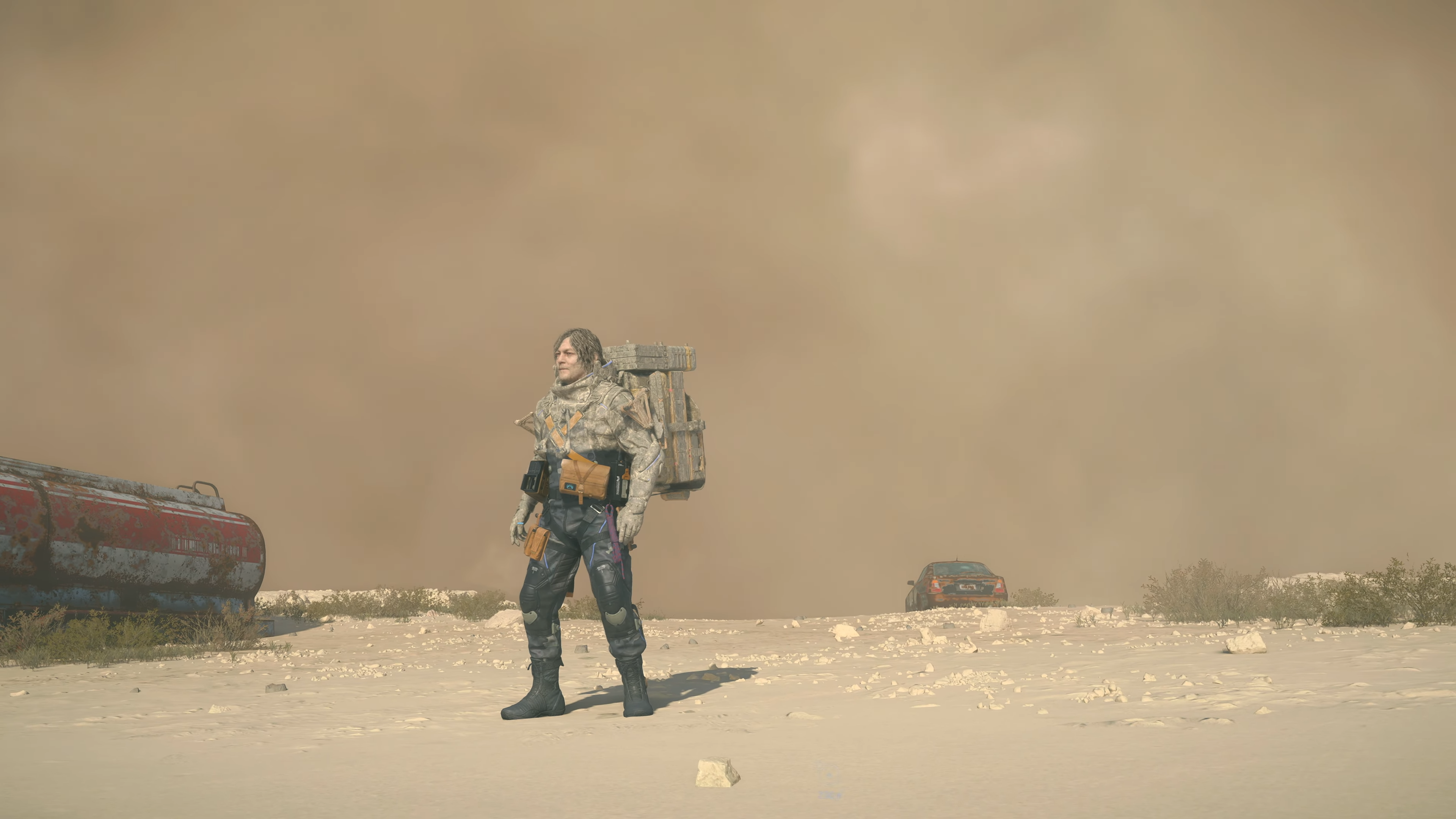 death stranding 2 screenshot - sand is wiped clean by crossing a river