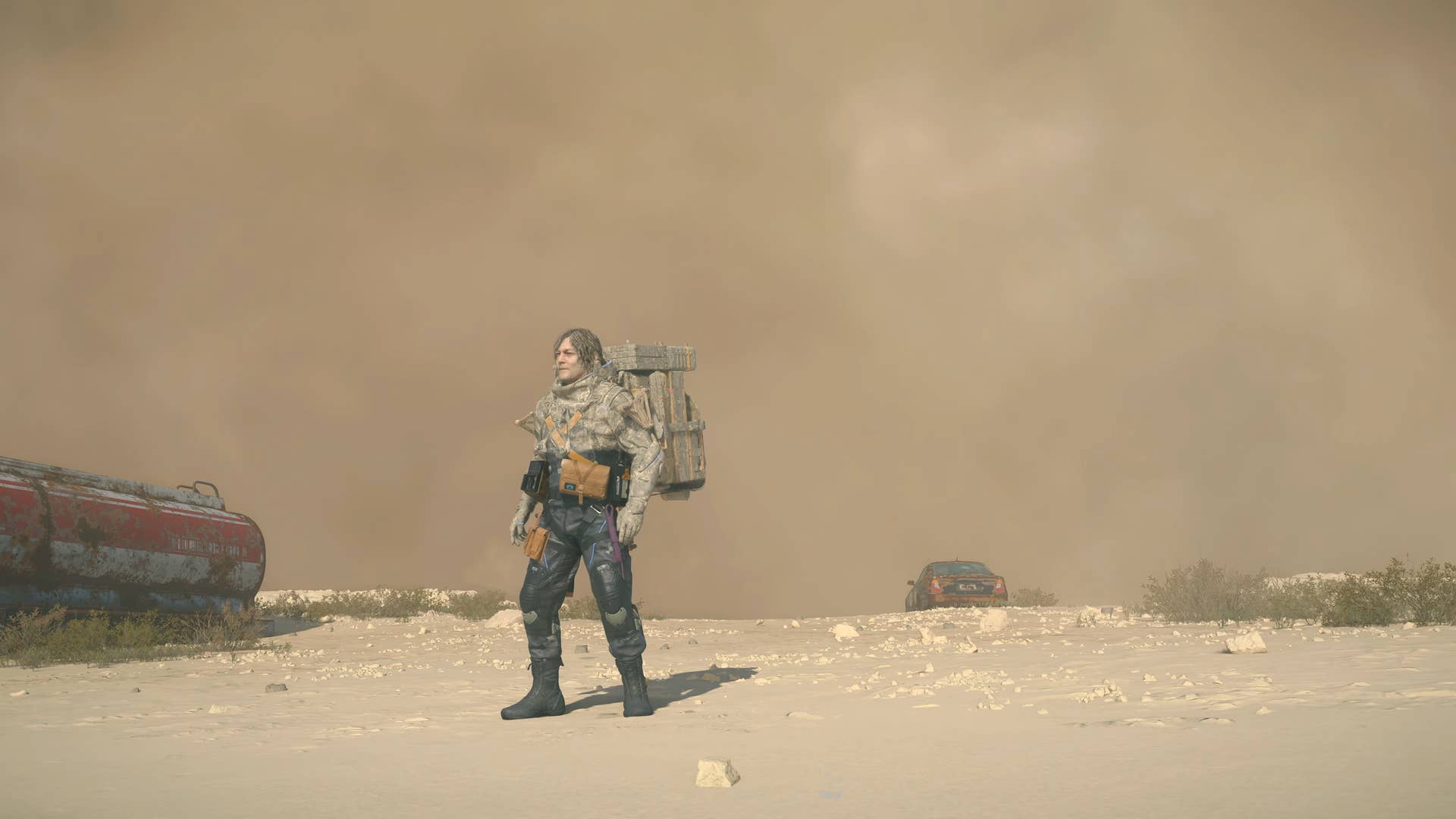 death stranding 2 screenshot - sand is wiped clean by crossing a river