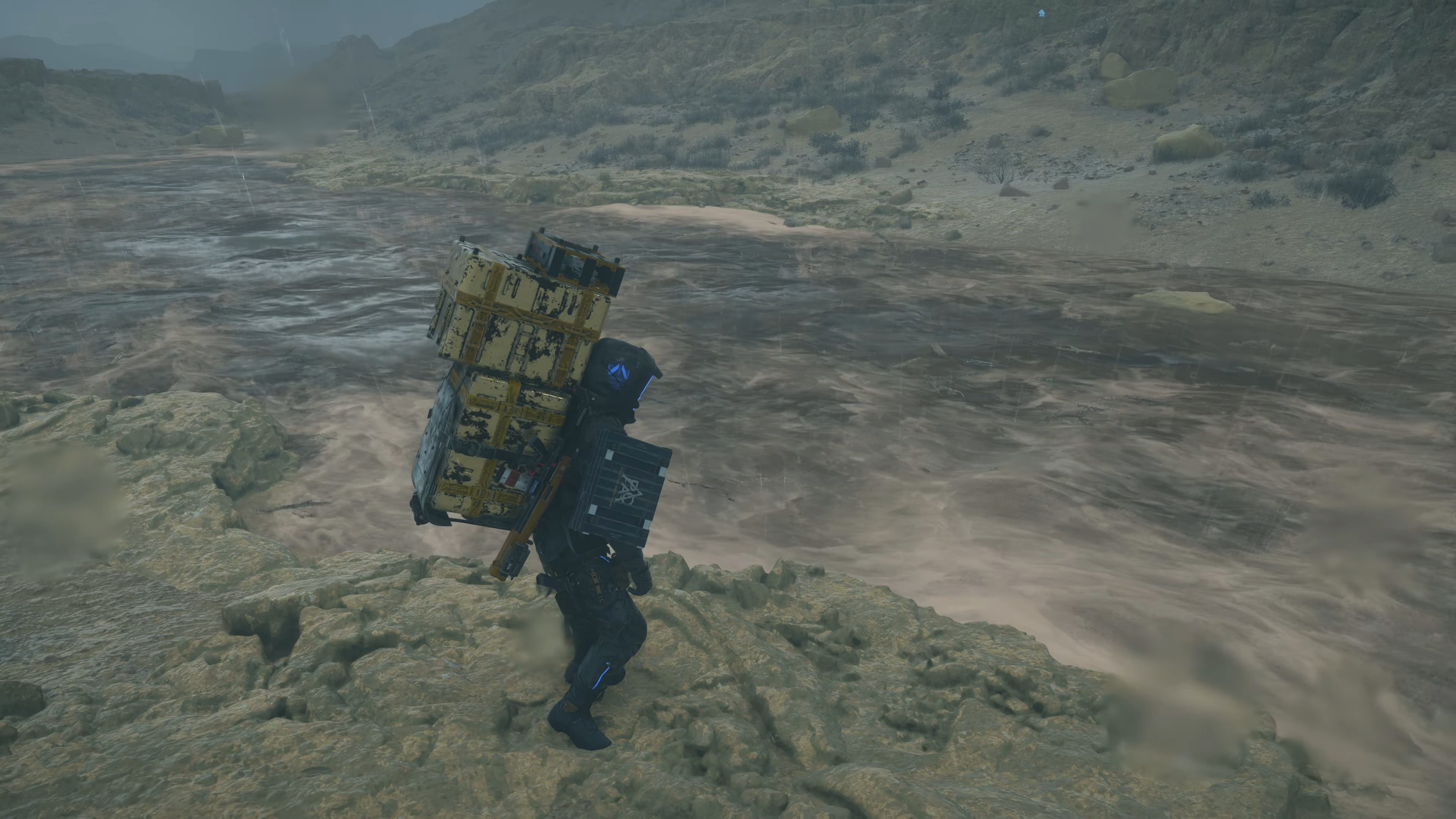 death stranding 2 screenshot - a now-raging river