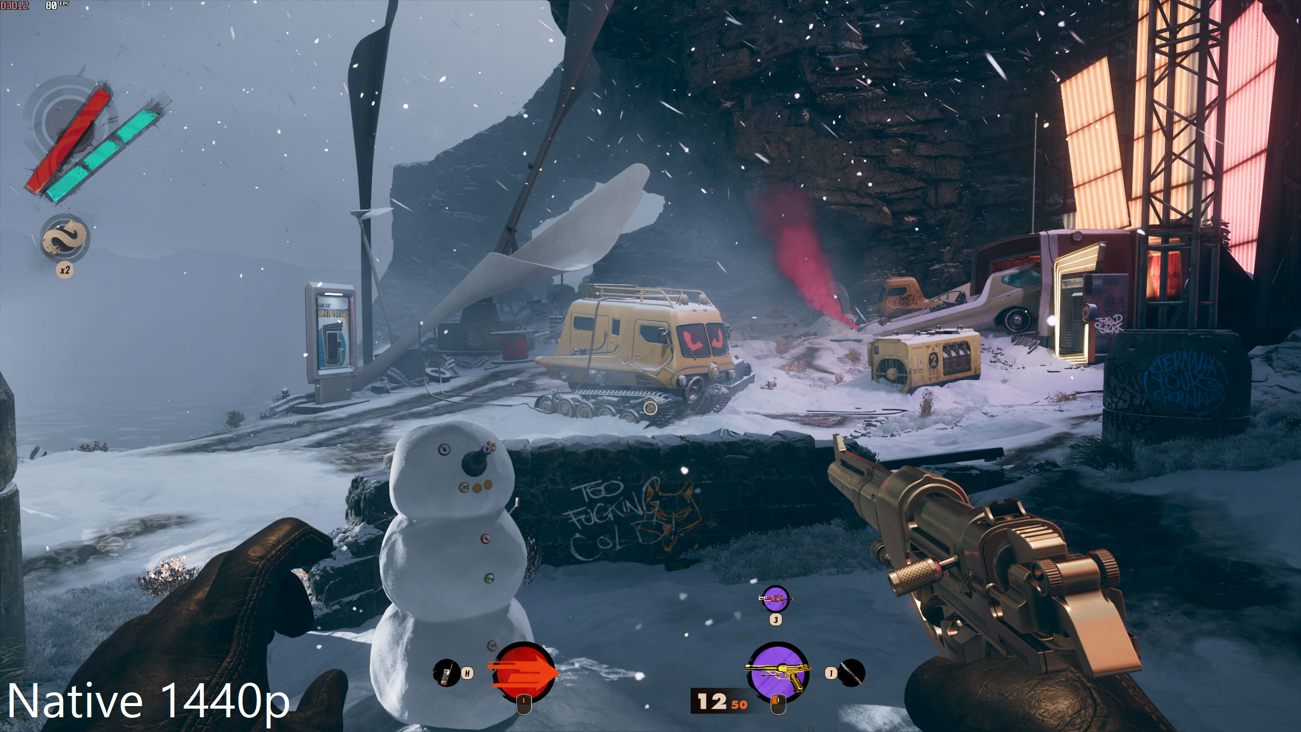 Deathloop running at native 1440p, without upscaling.