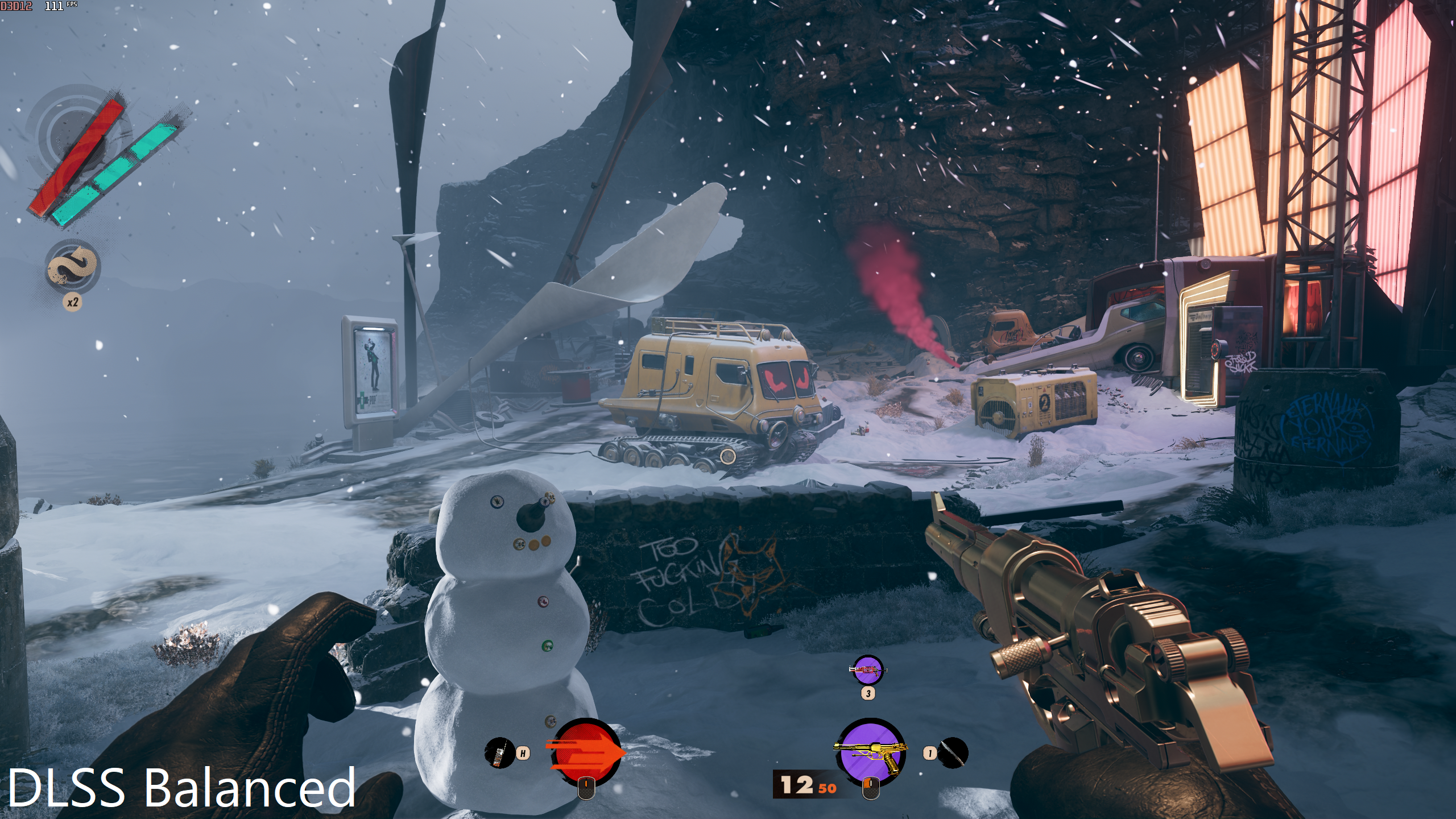 Deathloop running on its DLSS Balanced setting.