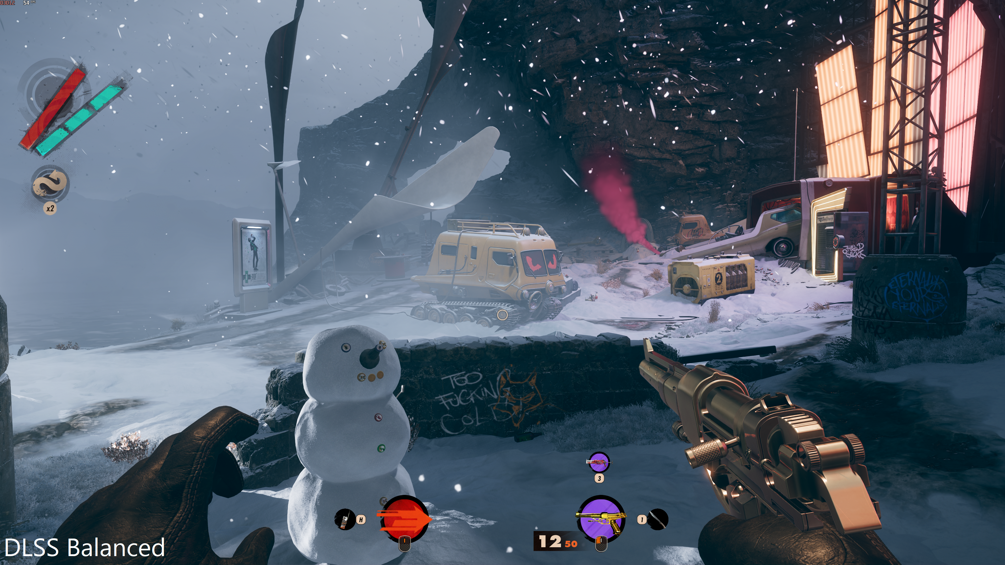 Deathloop running on its DLSS Balanced setting.