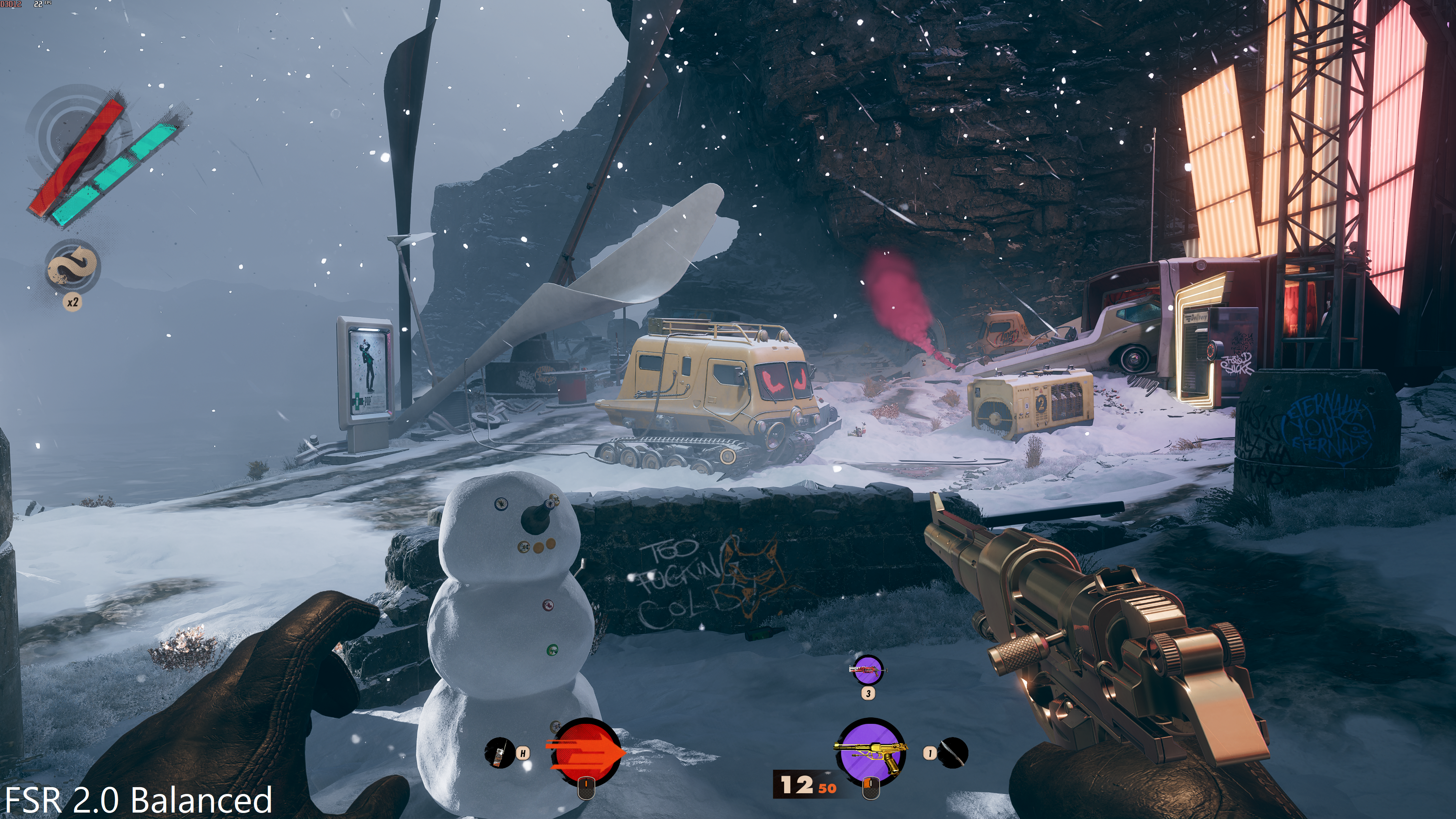 Deathloop running on its FSR 2.0 Balanced setting.