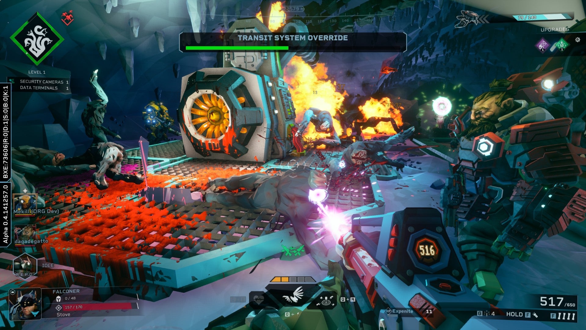 A Core Spawn swam attacks in Deep Rock Galactic: Rogue Core.