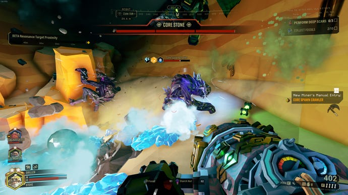 Core Spawn Crawlers attack during a Core Stone event in Deep Rock Galactic Season 5.