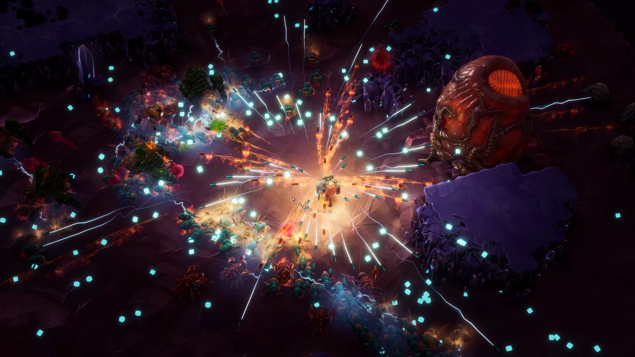 A Scout dwarf fights off Glyphids in Deep Rock Galactic: Survivor. - 1