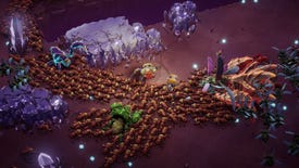 A dwarf perishes to the Glyphid horde in Deep Rock Galactic: Survivor.