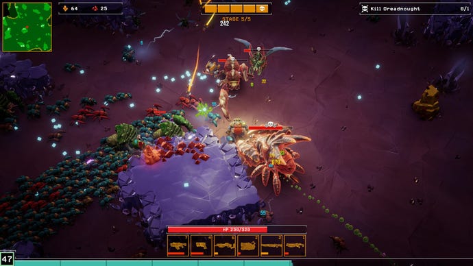 Bugs attack from all angles in Deep Rock Galactic: Survivor.
