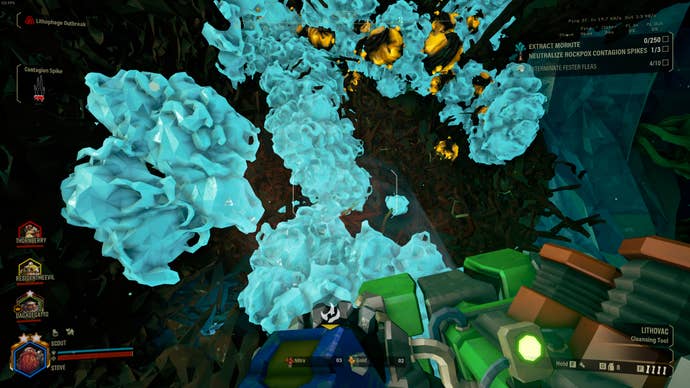 Getting ready to vaccuum up some cleansing foam in Deep Rock Galactic Season 3.