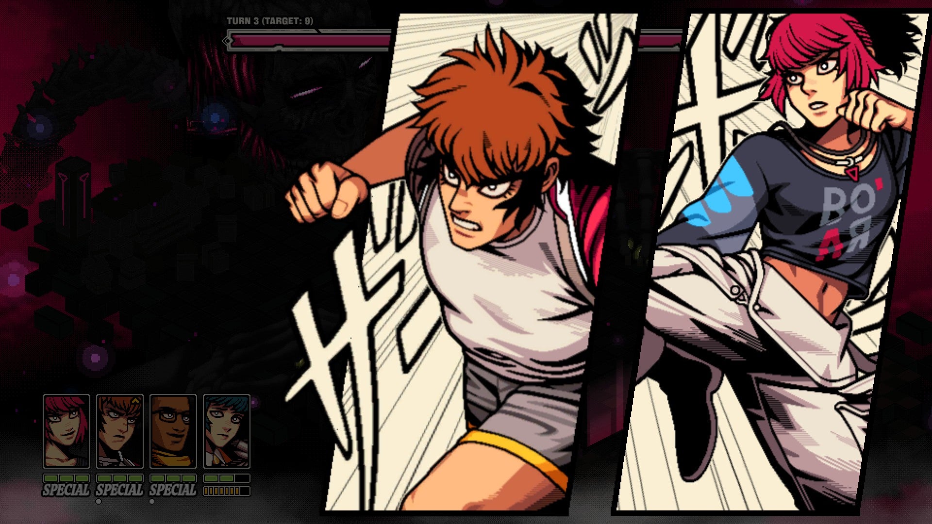 Faye and Destin team up for a combo attack in Demonschool. - 10