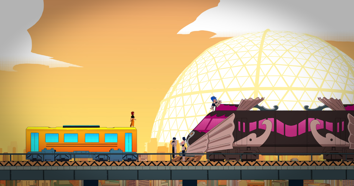"Let's make a better world": Denshattack's developers on counterculture, biker gangs, and the optimism of fighting a mecha with a train