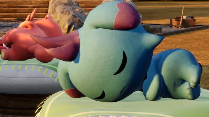 Depresso sleeping in Palworld