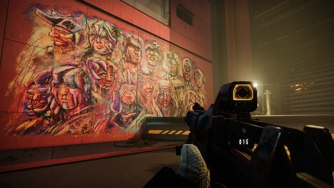 Destiny 2 Lightfall - a mural on a wall on Neomuna