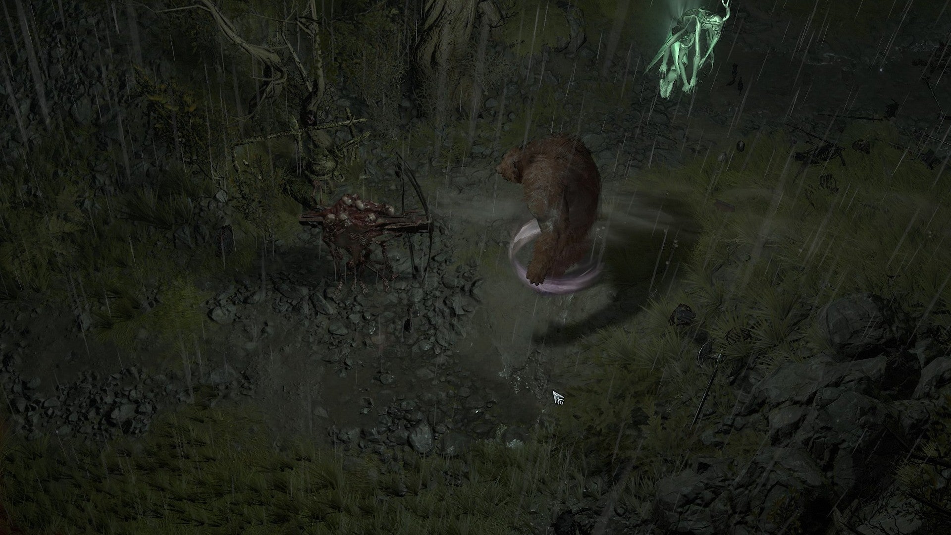 Diablo 4 screenshot showing a Druid in Werebear form after using Trample. - 5