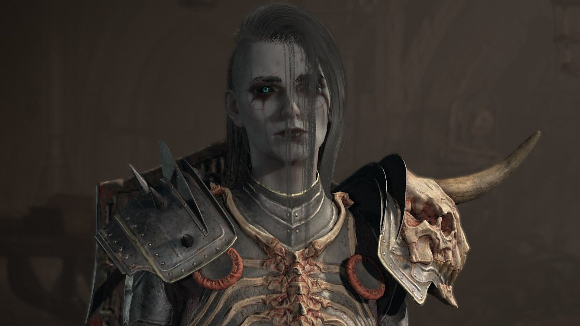 Diablo 4 screenshot showing a close up of a Necromancer. - 1