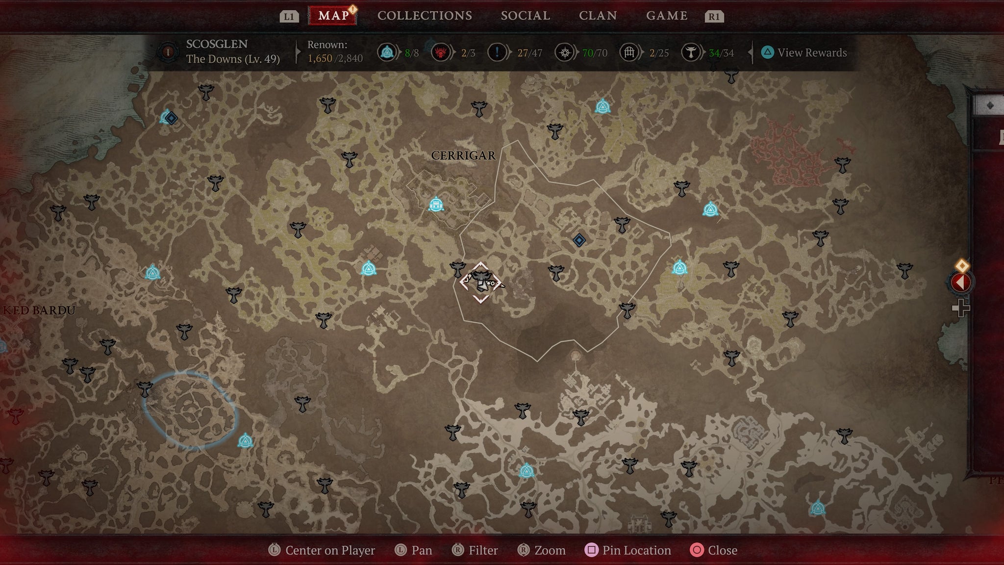 The Downs altar 1 Diablo 4 - 50