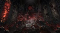 A Blood Knight fights demons in artwork for Diablo Immortal