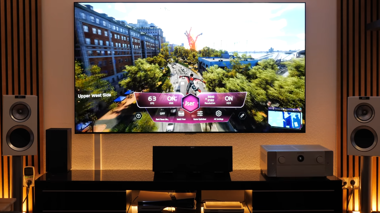 a shot of Spider-Man 2 played on a VRR display