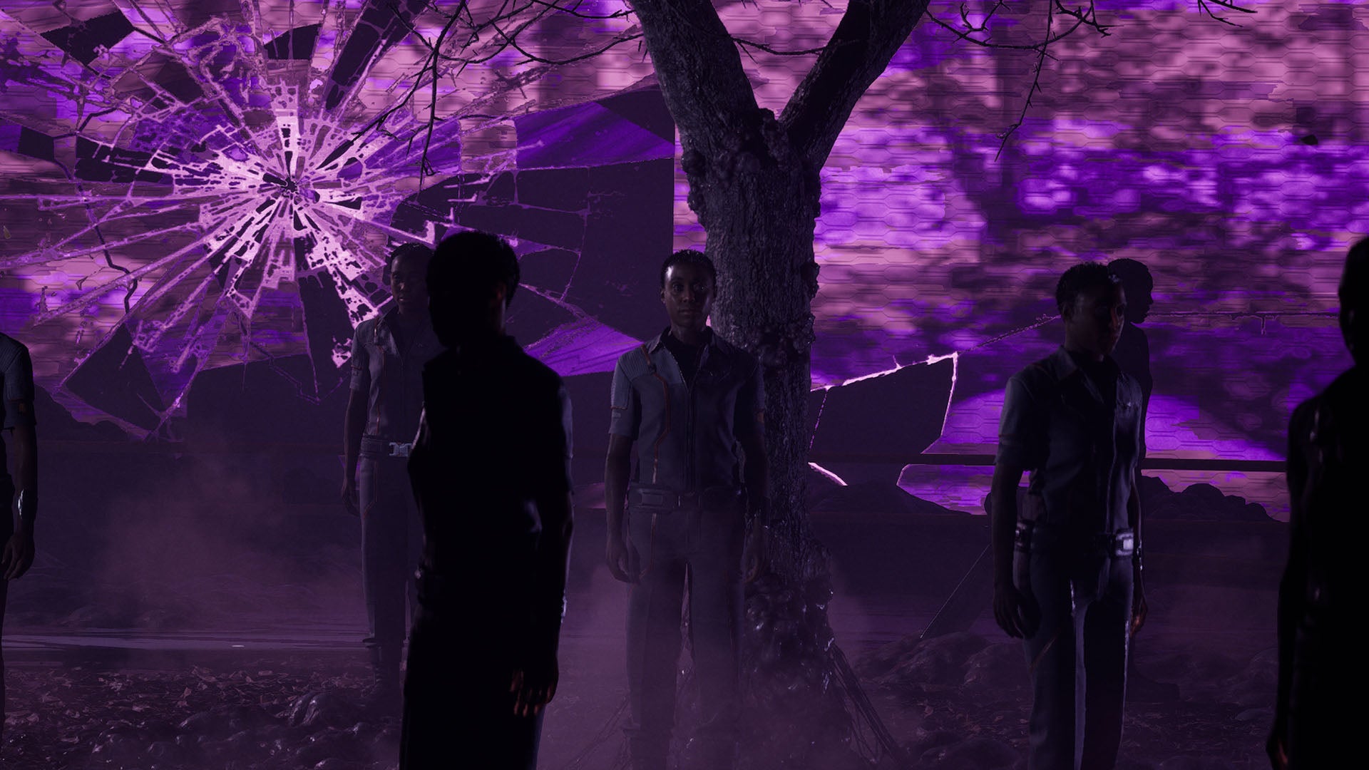 A bunch of people in a weird trance realm in Directive 8020. - 1