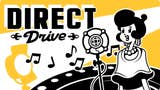 A publicity screen for DirectDrive, with a forties-style singer singing into an old microphone, depicted in a cartoon art style.
