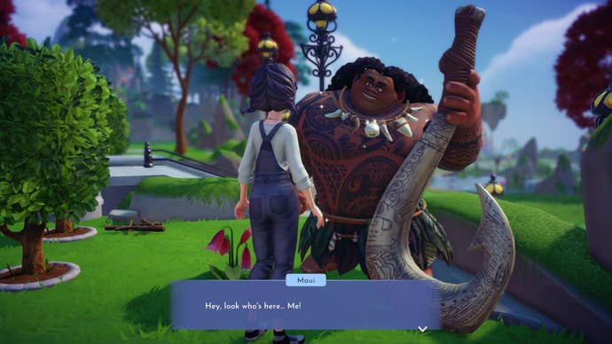 A player speaks with Maori in Disney Dreamlight Valley