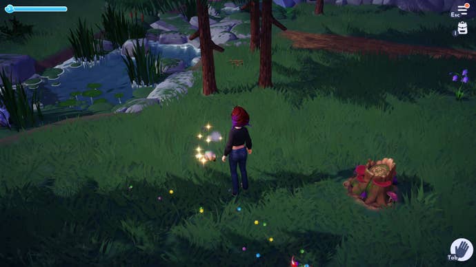 The player finds Merlin’s sock in the Forest of Valor in Disney Dreamlight Valley