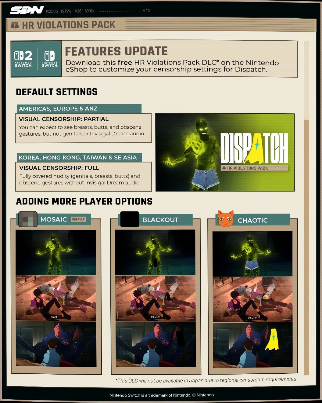 Dispatch's new censorship options