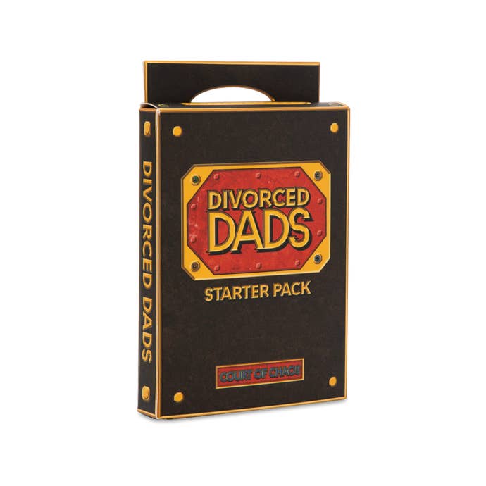 A starter pack of the Divorced Dads card game.