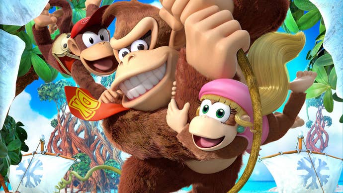 Donkey Kong and co on the cover of Donkey Kong Country: Tropical Freeze