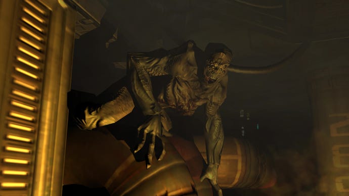 An imp appears in Doom 3
