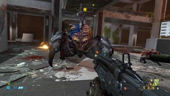 An arachnotron in Doom Eternal