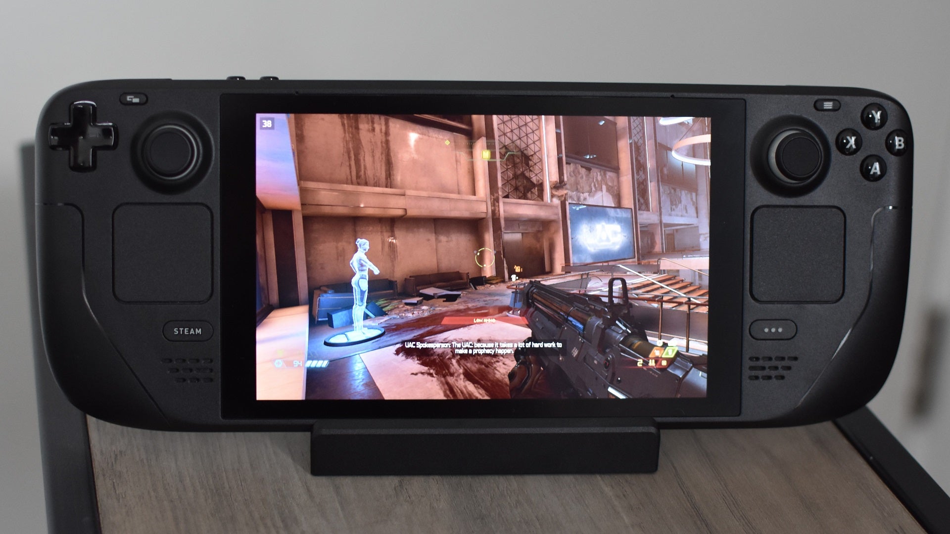 Doom Eternal running with ray tracing on the Steam Deck.