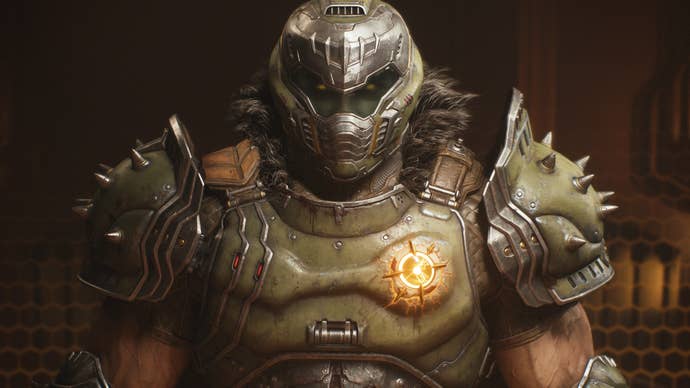 The Slayer, under control of the Makyrs, standing in his cell.