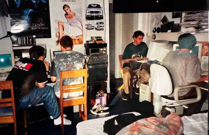 A photograph of the DDD Games Netfest, Amsterdam, 1998. From the book LAN Party: Inside the Multiplayer Revolution by Merrit K, published by Thames Hudson