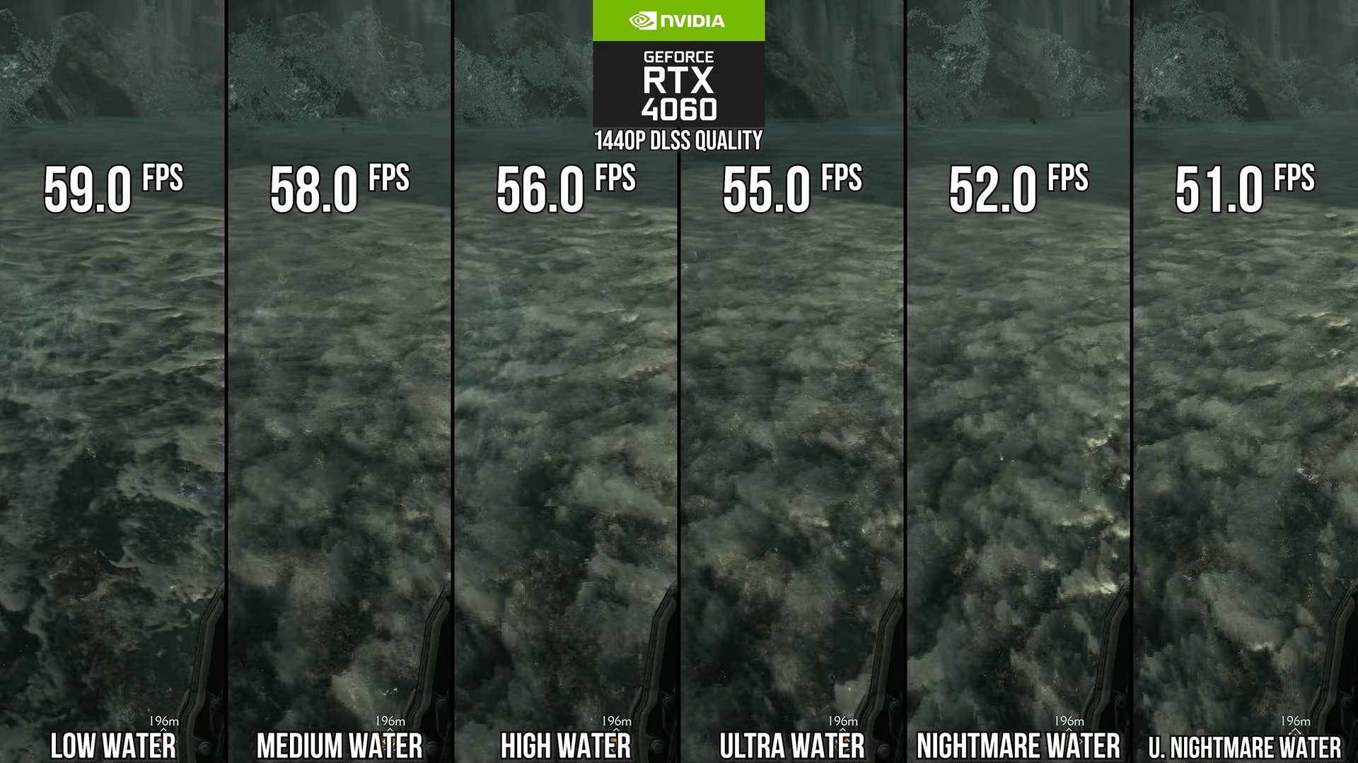 Doom: The Dark Ages - water quality setting comparison