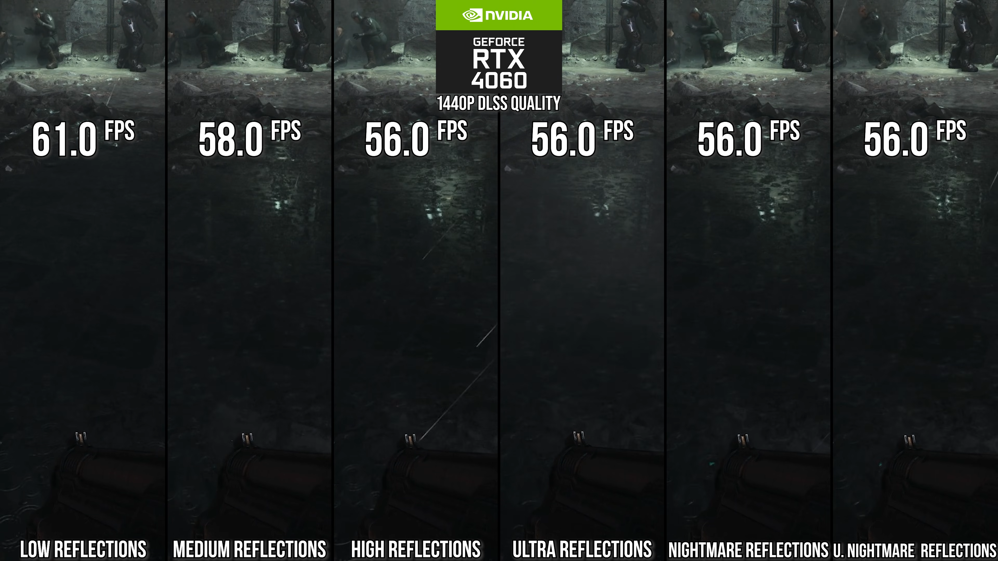 Doom: The Dark Ages - reflection quality setting comparison