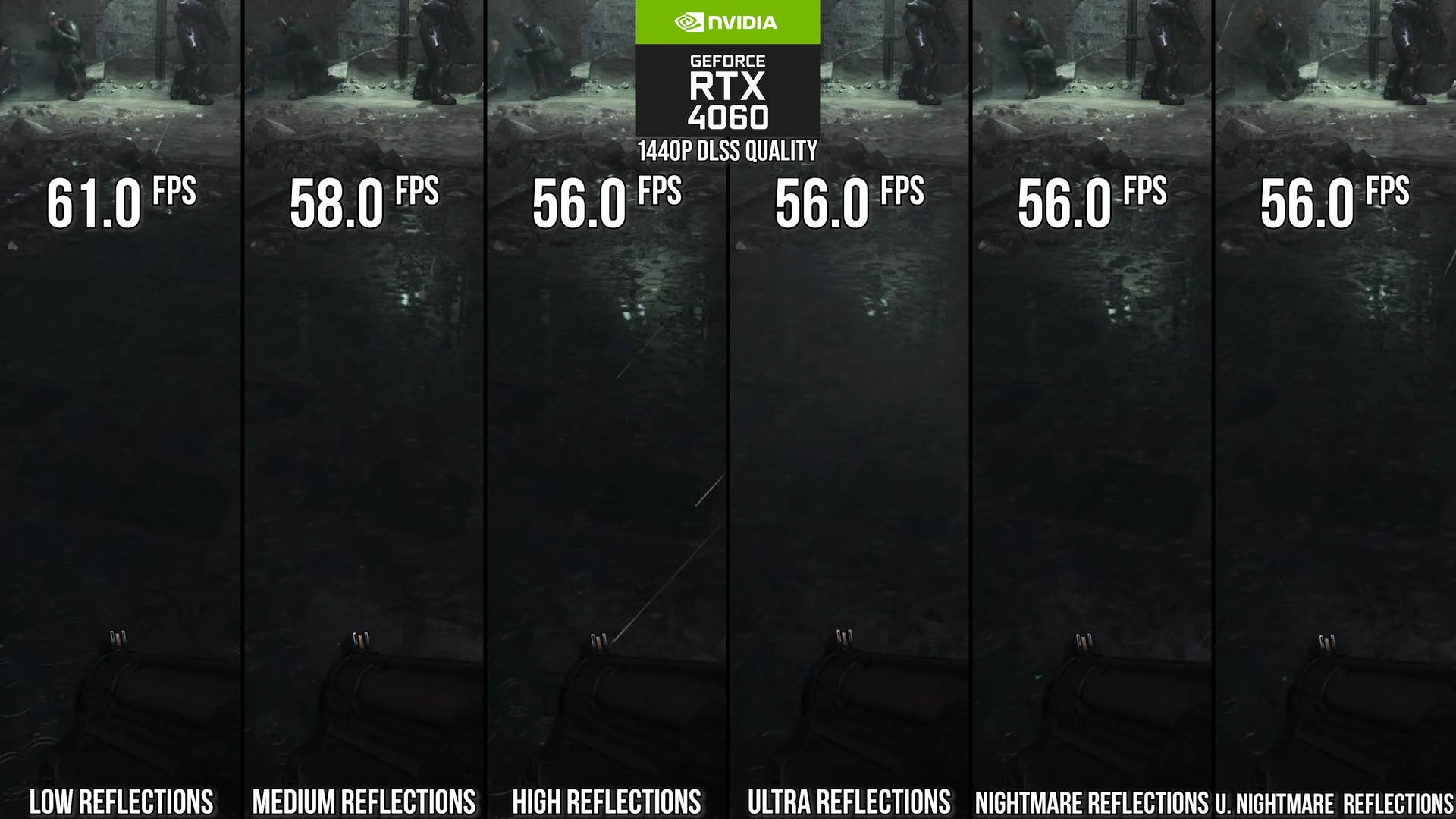 Doom: The Dark Ages - reflection quality setting comparison