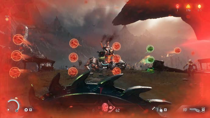 nitpicks - full red overlay at low health, and brightly coloured enemy projectiles