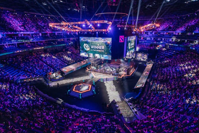 The arena at The International 2019 in Shanghai, China.